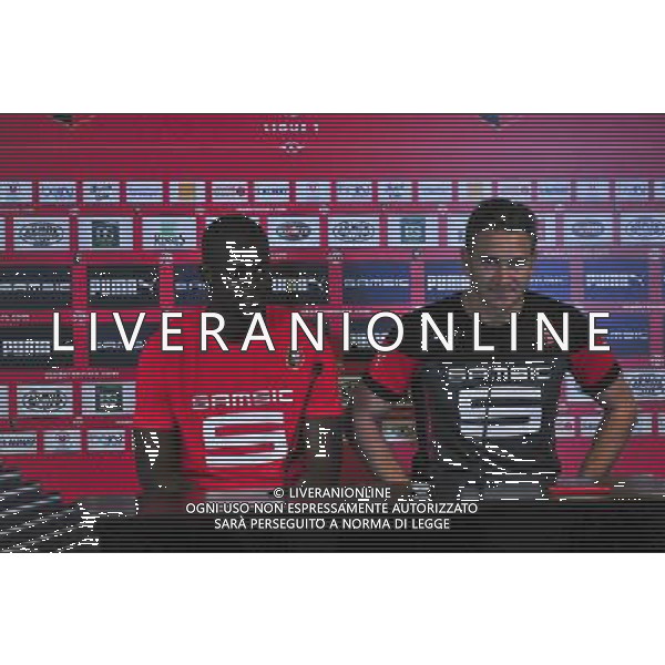 Fallou Diagne / Philippe Montanier - 28.08.2014 - Presentation Nouveau Joueur Rennes - Ligue 1 2014/2015 Photo : Philippe Le Brech / Icon Sport AG ALDO LIVERANI SAS ONLY ITALY