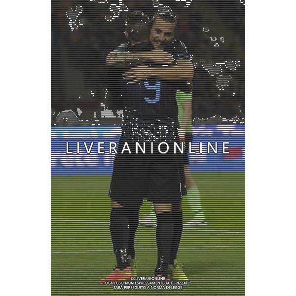 UEFA Europa League 2014/2015 Quarto Turno di Qualificazione Ritorno Milano - 28.08.2014 Inter-Stjarnan Nella Foto:icardi esulta secondo gol con osvaldo /Ph.Vitez-Ag. Aldo Liverani