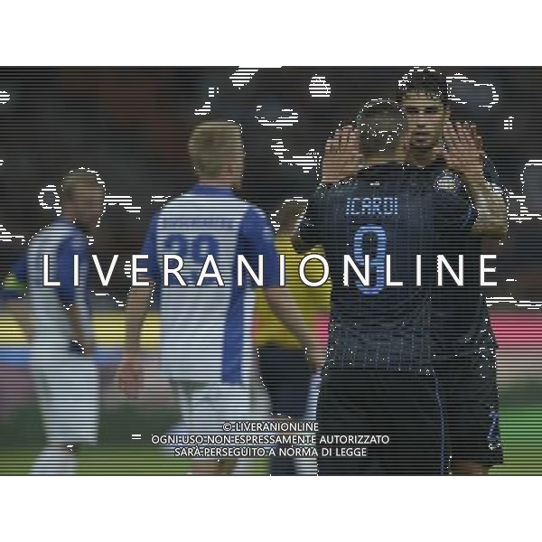 UEFA Europa League 2014/2015 Quarto Turno di Qualificazione Ritorno Milano - 28.08.2014 Inter-Stjarnan Nella Foto:icardi esulta secondo gol con ranocchia /Ph.Vitez-Ag. Aldo Liverani