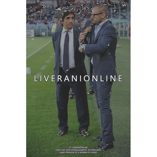 UEFA Europa League play-off accesso fase a gironi Torino 28-08-2014 Stadio Olimpico Torino - Spalato nella foto Urbano Cairo presidente del Torino a SX e Gianluca Petrachi direttore sportivo del Torino foto Roberto Garavaglia - ag. Aldo Liverani
