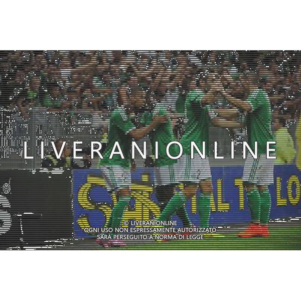 Joie Saint Etienne - Kevin MONNET PAQUET - 28.08.2014 - Saint Etienne / Karabukspor - Barrage Retour Europa League Photo : Jean Paul Thomas / Icon Sport AG ALDO LIVERANI SAS ONLY ITALY