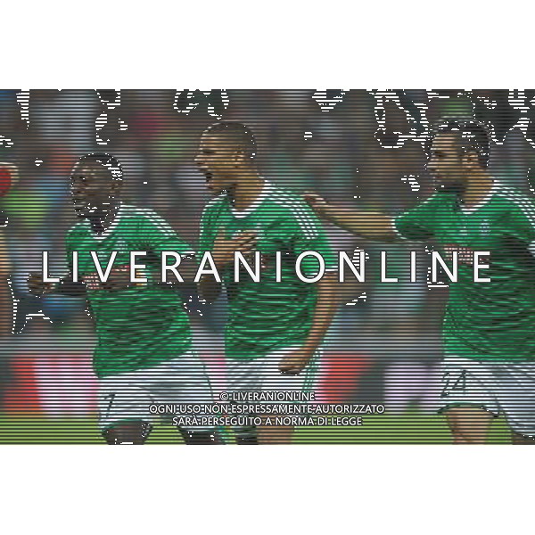 Joie Saint Etienne - Max ALAIN GRADEL / Kevin MONNET PAQUET - 28.08.2014 - Saint Etienne / Karabukspor - Barrage Retour Europa League Photo : Jean Paul Thomas / Icon Sport AG ALDO LIVERANI SAS ONLY ITALY