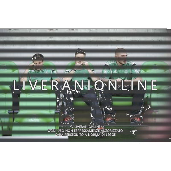 Jessy MOULIN / Ricky VAN WOLFSWINKEL / Stephane RUFFIER - 28.08.2014 - Saint Etienne / Karabukspor - Barrage retour Europa League Photo : Jean Paul Thomas / Icon Sport AG ALDO LIVERANI SAS ONLY ITALY