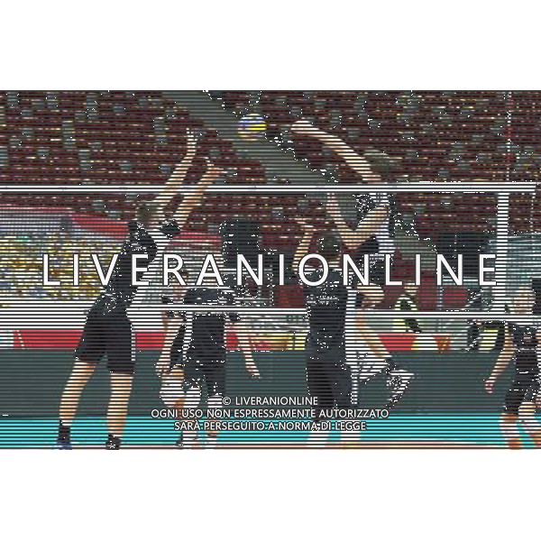 N/Z ATAKUJE PIOTR NOWAKOWSKI TRENING PRZED MECZEM OTWARCIA Z SERBIA FIVB MISTRZOSTWA SWIATA W PILCE SIATKOWEJ MEZCZYZN 2014 FIVB VOLLEYBALL MEN\'S CHAMPIONSHIP POLSKA 2014 SIATKOWKA - STADION NARODOWY - NATIONAL STADIUM WARSAW WARSZAWA 29.08.2014 FOT. LUKASZ TRZESZCZKOWSKI / NEWSPIX.PL --- Newspix.pl --- Newspix.pl /Agenzia Aldo Liverani sas - ITALY ONLY - Allenamento della nazionale maschile di Pallavolo della Polonia FIVB Volley Championship Men a Varsavia 29 agosto 2014 *** Local Caption *** www.newspix.pl mail us: info@newspix.pl call us: 0048 022 23 22 222 --- Polish Picture Agency by Ringier Axel Springer Poland