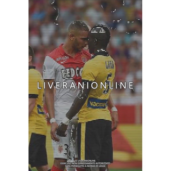 Laywin KURZAWA / Idrissa GUEYE - 30.08.2014 - Monaco / Lille - 4eme journee de Ligue 1 - Photo : Olivier Anrigo / Icon Sport AG ALDO LIVERANI SAS ONLY ITALY