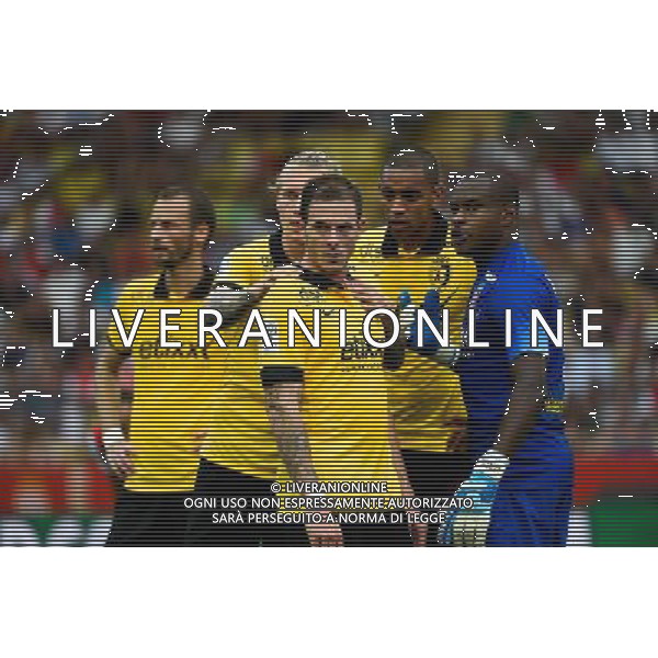 Groupe Lille - Simon KJAER / Nolan ROUX / Ronny RODELIN / Vincent ENYEAMA - 30.08.2014 - Monaco / Lille - 4eme journee de Ligue 1 - Photo : Olivier Anrigo / Icon Sport AG ALDO LIVERANI SAS ONLY ITALY