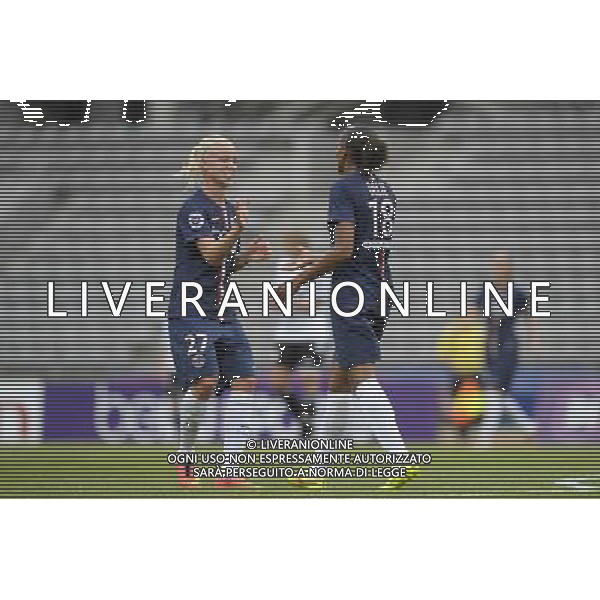 Joie PSG - Caroline Seger / Marie Laure Delie - 30.08.2014 - PSG / Arras - 1ere journee de D1 feminin Photo : Andre Ferreira / Icon Sport AG ALDO LIVERANI SAS ONLY ITALY