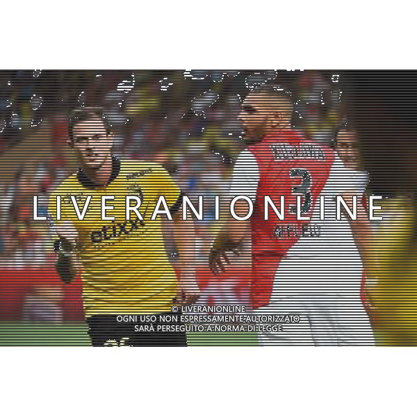 Joie Nolan ROUX / Deception Layvin KURZAWA - 30.08.2014 - Monaco / Lille - 4eme journee de Ligue 1 - Photo : Olivier Anrigo / Icon Sport AG ALDO LIVERANI SAS ONLY ITALY