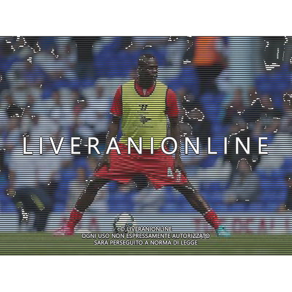 Liverpool\'s Mario Balotelli during the pre-match warm-up Photographer Kieran Galvin/CameraSport Football - Barclays Premiership - Tottenham Hotspur v Liverpool - Sunday 31st August 2014 - White Hart Lane - London © CameraSport - 43 Linden Ave. Countesthorpe. Leicester. England. LE8 5PG - Tel: +44 (0) 116 277 4147 - admin@camerasport.com - www.camerasport.com /Agenzia Aldo Liverani sas - ITALY ONLY - EDITORIAL USE ONLY
