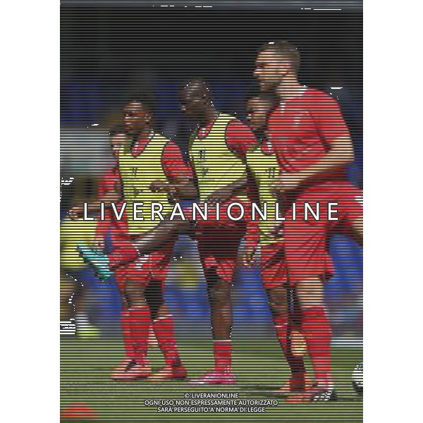 Liverpool\'s Mario Balotelli during the pre-match warm-up Photographer Kieran Galvin/CameraSport Football - Barclays Premiership - Tottenham Hotspur v Liverpool - Sunday 31st August 2014 - White Hart Lane - London © CameraSport - 43 Linden Ave. Countesthorpe. Leicester. England. LE8 5PG - Tel: +44 (0) 116 277 4147 - admin@camerasport.com - www.camerasport.com /Agenzia Aldo Liverani sas - ITALY ONLY - EDITORIAL USE ONLY