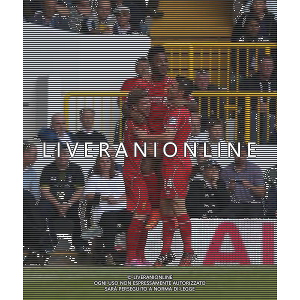Liverpool\'s Raheem Sterling celebrates his goal Photographer Kieran Galvin/CameraSport Football - Barclays Premiership - Tottenham Hotspur v Liverpool - Sunday 31st August 2014 - White Hart Lane - London © CameraSport - 43 Linden Ave. Countesthorpe. Leicester. England. LE8 5PG - Tel: +44 (0) 116 277 4147 - admin@camerasport.com - www.camerasport.com /Agenzia Aldo Liverani sas - ITALY ONLY - EDITORIAL USE ONLY