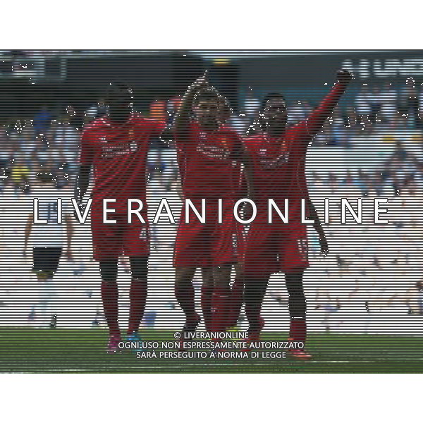 Liverpool\'s Steven Gerrard celebrates 2nd lIVERPOOL GOAL Photographer Kieran Galvin/CameraSport Football - Barclays Premiership - Tottenham Hotspur v Liverpool - Sunday 31st August 2014 - White Hart Lane - London © CameraSport - 43 Linden Ave. Countesthorpe. Leicester. England. LE8 5PG - Tel: +44 (0) 116 277 4147 - admin@camerasport.com - www.camerasport.com /Agenzia Aldo Liverani sas - ITALY ONLY - EDITORIAL USE ONLY