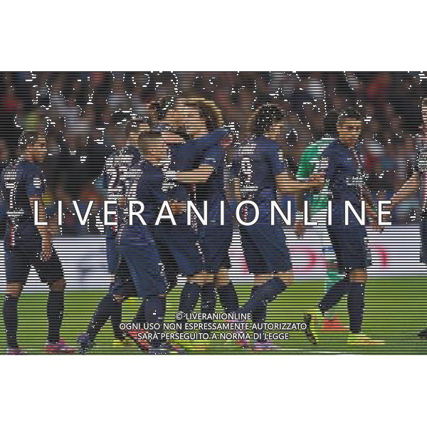 Joie PSG - Zlatan IBRAHIMOVIC / David Luiz - 31.08.2014 - Paris Saint Germain / Saint Etienne - 4eme journee de Ligue 1 - Photo : Aurelien Meunier / Icon Sport /AGENZIA ALDO LIVERANI SAS - ITALY ONLY - EDITORIAL USE ONLY