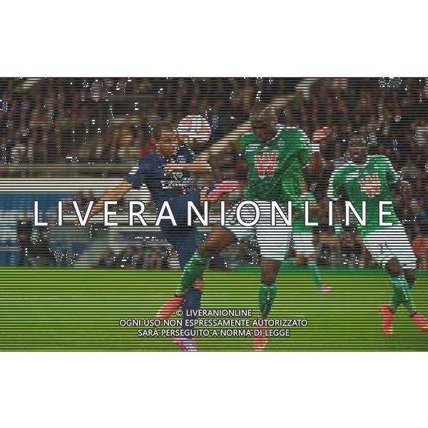 LUCAS / Florentin POGBA - 31.08.2014 - Paris Saint Germain / Saint Etienne - 4eme journee de Ligue 1 - Photo : WinterPress / Icon Sport /AGENZIA ALDO LIVERANI SAS - ITALY ONLY - EDITORIAL USE ONLY