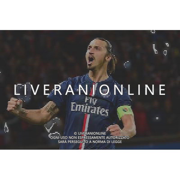 Joie Zlatan IBRAHIMOVIC - 31.08.2014 - Paris Saint Germain / Saint Etienne - 4eme journee de Ligue 1 - Photo : WinterPress / Icon Sport /AGENZIA ALDO LIVERANI SAS - ITALY ONLY - EDITORIAL USE ONLY