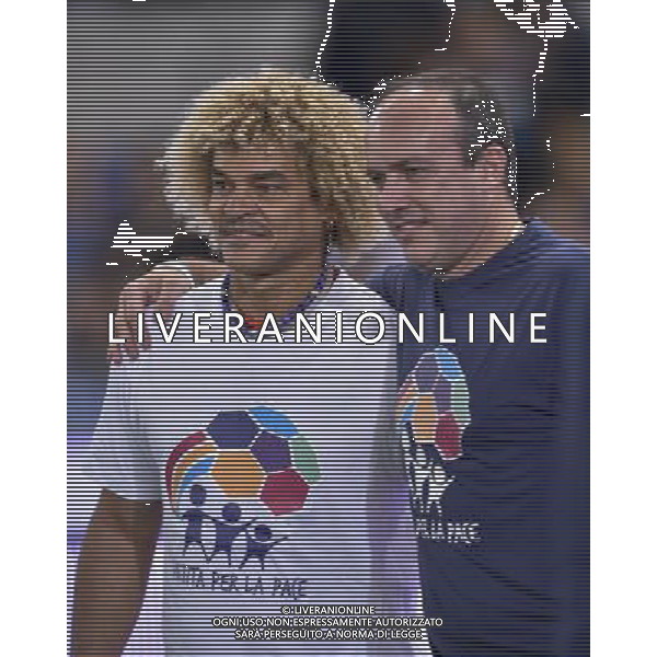 Roma - 01/09/2014 - Stadio Olimpico - Partita Interreligiosa per la Pace - nella foto: carlos valderrama e abel balbo / Ph. Fabrizio Corradetti - Ag. Aldo Liverani Sas