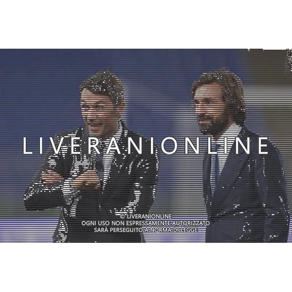 Roma - 01/09/2014 - Stadio Olimpico - Partita Interreligiosa per la Pace - nella foto: paolo maldini e andrea pirlo / Ph. Fabrizio Corradetti - Ag. Aldo Liverani Sas