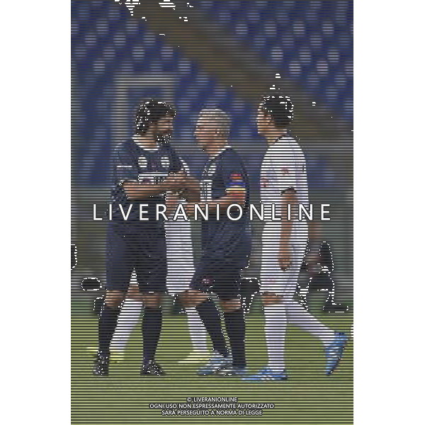 Roma - 01/09/2014 - Stadio Olimpico - Partita Interreligiosa per la Pace - nella foto: damiano tommasi e roberto baggio / Ph. Fabrizio Corradetti - Ag. Aldo Liverani Sas