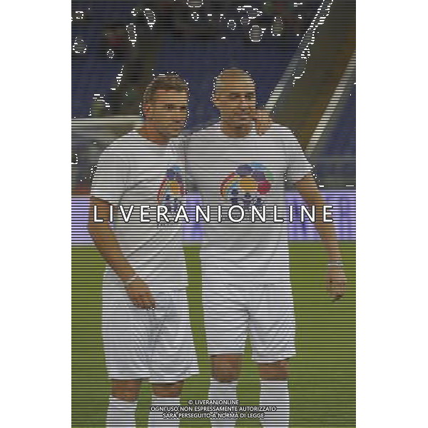 Roma - 01/09/2014 - Stadio Olimpico - Partita Interreligiosa per la Pace - nella foto: David Trezeguet e Andrey Shevchenko / Ph. Fabrizio Corradetti - Ag. Aldo Liverani Sas