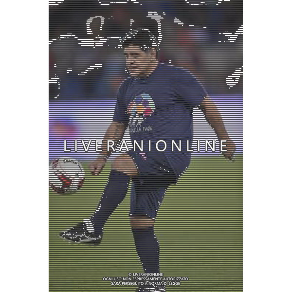 Roma - 01/09/2014 - Stadio Olimpico - Partita Interreligiosa per la Pace - nella foto: Diego Armando Maradona / Ph. Fabrizio Corradetti - Ag. Aldo Liverani Sas