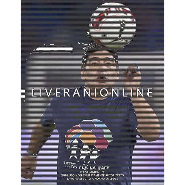 Roma - 01/09/2014 - Stadio Olimpico - Partita Interreligiosa per la Pace - nella foto: Diego Armando Maradona / Ph. Fabrizio Corradetti - Ag. Aldo Liverani Sas