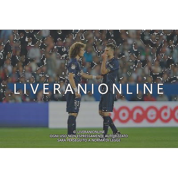 David LUIZ / Thiago MOTTA - 31.08.2014 - Paris Saint Germain / Saint Etienne - 4eme journee de Ligue 1 - Photo : Aurelien Meunier / Icon Sport /AGENZIA ALDO LIVERANI SAS - ITALY ONLY - EDITORIAL USE ONLY
