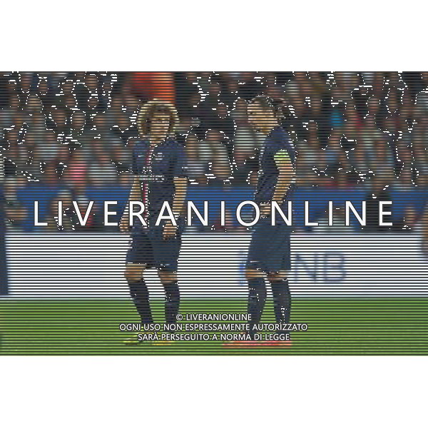 David LUIZ / Zlatan IBRAHIMOVIC - 31.08.2014 - Paris Saint Germain / Saint Etienne - 4eme journee de Ligue 1 - Photo : Aurelien Meunier / Icon Sport /AGENZIA ALDO LIVERANI SAS - ITALY ONLY - EDITORIAL USE ONLY