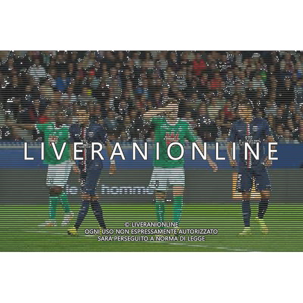 Gregory VAN DER WIEL / Benjamin CORGNET / MARQUINHOS - 31.08.2014 - Paris Saint Germain / Saint Etienne - 4eme journee de Ligue 1 - Photo : Aurelien Meunier / Icon Sport /AGENZIA ALDO LIVERANI SAS - ITALY ONLY - EDITORIAL USE ONLY