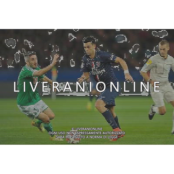 Javier PASTORE / Fabien LEMOINE - 31.08.2014 - Paris Saint Germain / Saint Etienne - 4eme journee de Ligue 1 - Photo : Aurelien Meunier / Icon Sport /AGENZIA ALDO LIVERANI SAS - ITALY ONLY - EDITORIAL USE ONLY