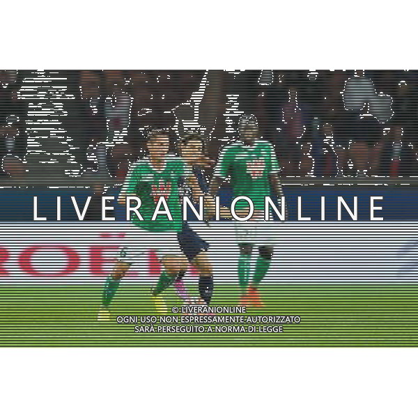 Jeremy CLEMENT / Edinson CAVANI - 31.08.2014 - Paris Saint Germain / Saint Etienne - 4eme journee de Ligue 1 - Photo : Aurelien Meunier / Icon Sport /AGENZIA ALDO LIVERANI SAS - ITALY ONLY - EDITORIAL USE ONLY