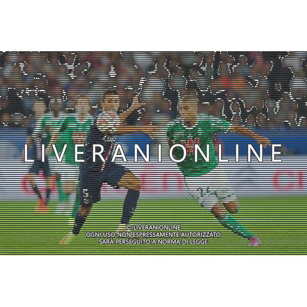 MARQUINHOS / Kevin MONNET PAQUET - 31.08.2014 - Paris Saint Germain / Saint Etienne - 4eme journee de Ligue 1 - Photo : Aurelien Meunier / Icon Sport /AGENZIA ALDO LIVERANI SAS - ITALY ONLY - EDITORIAL USE ONLY