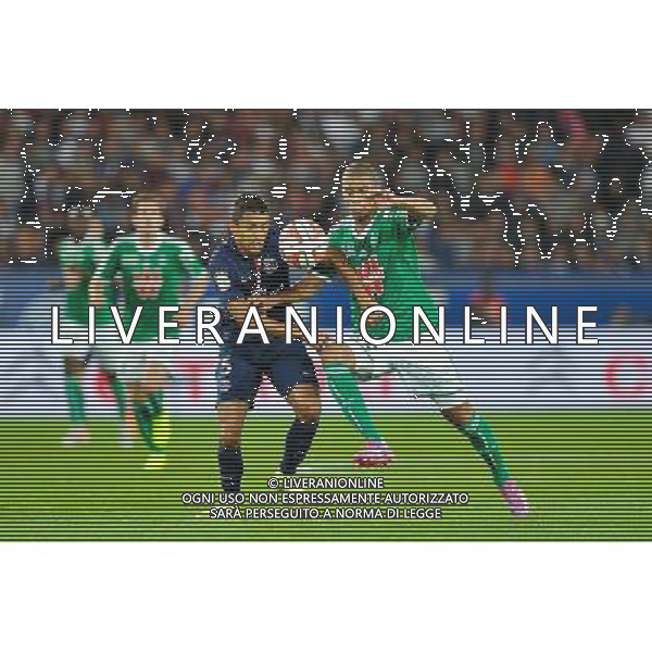MARQUINHOS / Kevin MONNET PAQUET - 31.08.2014 - Paris Saint Germain / Saint Etienne - 4eme journee de Ligue 1 - Photo : Aurelien Meunier / Icon Sport /AGENZIA ALDO LIVERANI SAS - ITALY ONLY - EDITORIAL USE ONLY