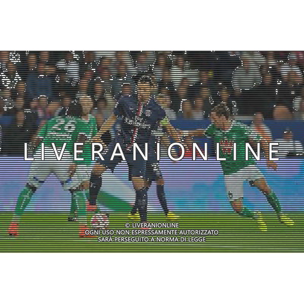 Zlatan IBRAHIMOVIC / Jeremy CLEMENT - 31.08.2014 - Paris Saint Germain / Saint Etienne - 4eme journee de Ligue 1 - Photo : Aurelien Meunier / Icon Sport /AGENZIA ALDO LIVERANI SAS - ITALY ONLY - EDITORIAL USE ONLY