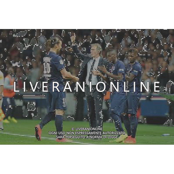 Zlatan IBRAHIMOVIC / Laurent BLANC / Blaise MATUIDI - 31.08.2014 - Paris Saint Germain / Saint Etienne - 4eme journee de Ligue 1 - Photo : Aurelien Meunier / Icon Sport /AGENZIA ALDO LIVERANI SAS - ITALY ONLY - EDITORIAL USE ONLY