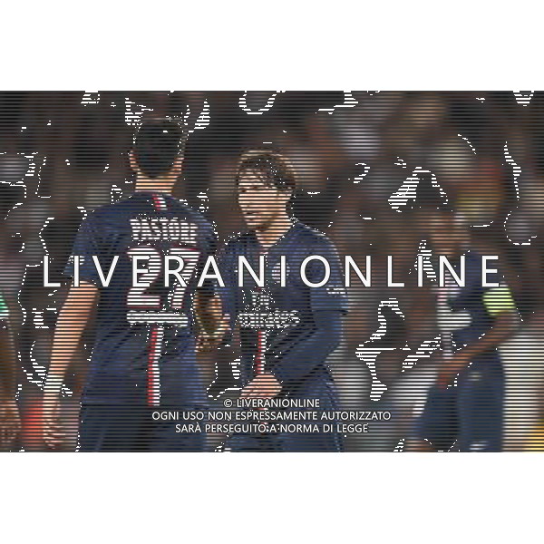 Javier PASTORE / MAXWELL - 31.08.2014 - Paris Saint Germain / Saint Etienne - 4eme journee de Ligue 1 - Photo : SPPress / Icon Sport /AGENZIA ALDO LIVERANI SAS - ITALY ONLY - EDITORIAL USE ONLY