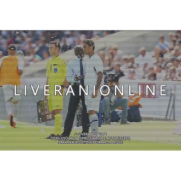 Claude Makelele / Juan Pablo Pino - 31.08.2014 - Bordeaux / Bastia - 4eme journee de Ligue 1 - Photo : Manuel Blondeau / Icon Sport AG ALDO LIVERANI SAS ONLY ITALY