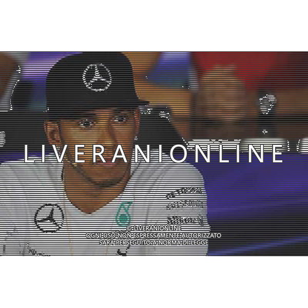 Lewis Hamilton (GBR) Mercedes AMG F1 in the FIA Press Conference. 04.09.2014. Formula 1 World Championship, Rd 13, Italian Grand Prix, Monza, Italy, Preparation Day. AG ALDO LIVERANI SAS ONLY ITALY