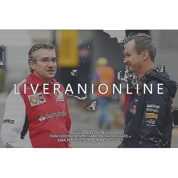 (L to R): Pat Fry (GBR) Ferrari Deputy Technical Director and Head of Race Engineering with Paul Monaghan (GBR) Red Bull Racing Chief Engineer. 05.09.2014. Formula 1 World Championship, Rd 13, Italian Grand Prix, Monza, Italy, Practice Day. AG ALDO LIVERANI SAS ONLY ITALY
