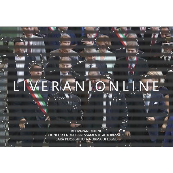 Inaugurazione rubinetterie di Aldo Bonomi a Gussago (Bs) 6 settembre 2014 nella foto Matteo Renzi presidente del Consiglio ©Fotolive Simone Venezia/AGENZIA ALDO LIVERANI SAS