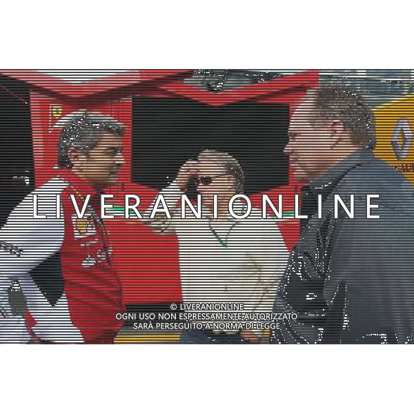 (L to R): Marco Mattiacci (ITA) Ferrari Team Principal with Gene Haas (USA) Haas Automotion President and Joe Custer (USA) Stewart Haas Racing Vice President. 07.09.2014. Formula 1 World Championship, Rd 13, Italian Grand Prix, Monza, Italy, Race Day. - www.xpbimages.com, EMail: requests@xpbimages.com - copy of publication required for printed pictures. Every used picture is fee-liable. © Copyright: Photo4 / XPB Images /AGENZIA ALDO LIVERANI SAS - ITALY ONLY - Gp F1 Monza italia Gara