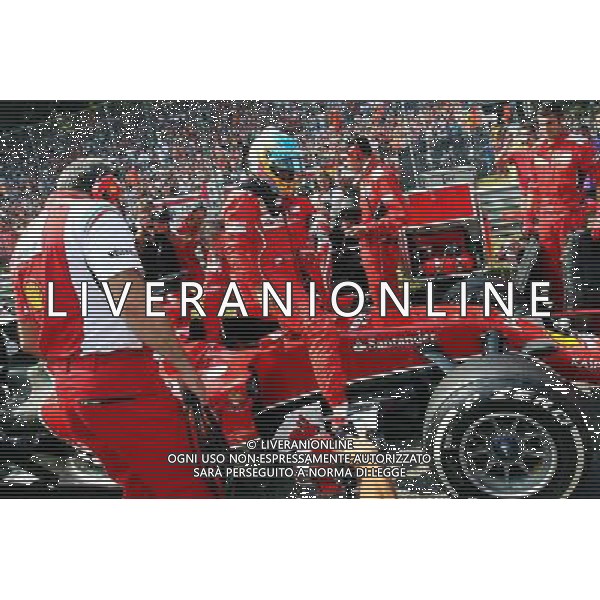 Fernando Alonso (ESP) Ferrari F14-T on the grid. 07.09.2014. Formula 1 World Championship, Rd 13, Italian Grand Prix, Monza, Italy, Race Day. AG ALDO LIVERANI SAS ONLY ITALY