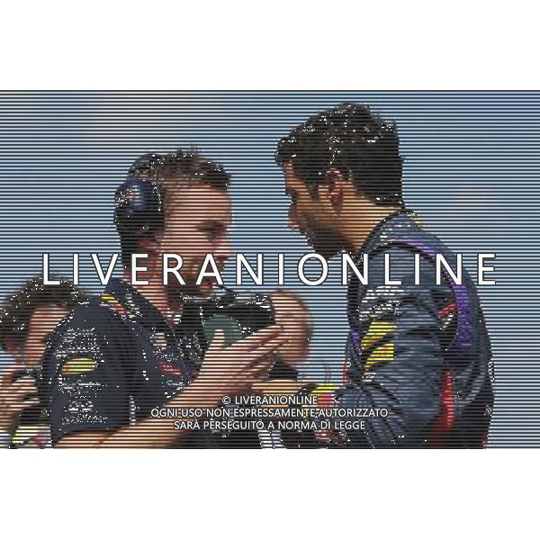 Daniel Ricciardo (AUS) Red Bull Racing RB10 on the grid. 07.09.2014. Formula 1 World Championship, Rd 13, Italian Grand Prix, Monza, Italy, Race Day. AG ALDO LIVERANI SAS ONLY ITALY