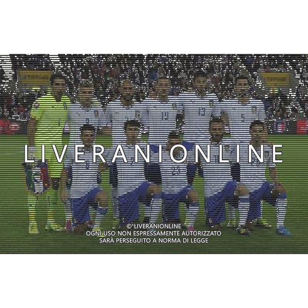 Qualificazioni ai Campionati Europei di Calcio UEFA Francia 2016 Gruppo H Oslo - 09.10.2014 Norvegia-Italia Nella Foto:italia squadra formazione buffon,immobile,zaza,bonucci,ranocchia,astori,florenzi,darmian,giaccherini,de rossi,de sciglio /Ph.Vitez-Ag. Aldo Liverani