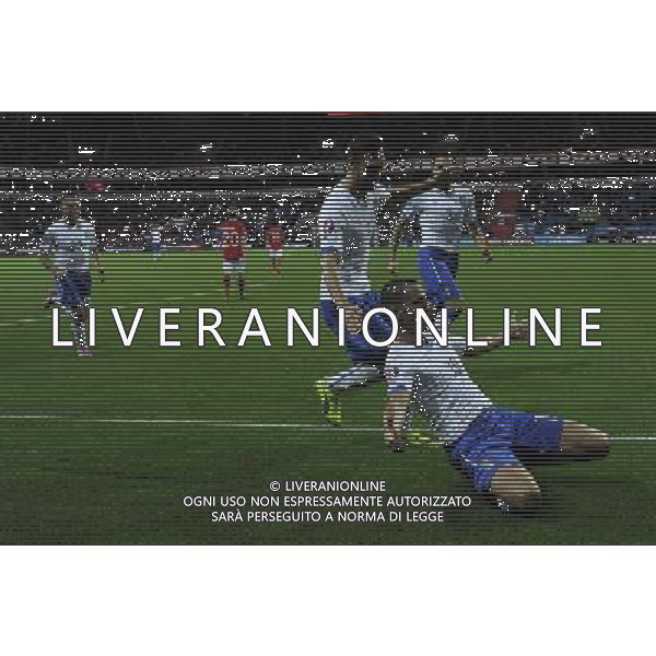 Qualificazioni ai Campionati Europei di Calcio UEFA Francia 2016 Gruppo H Oslo - 09.10.2014 Norvegia-Italia Nella Foto:bonucci esulta /Ph.Vitez-Ag. Aldo Liverani