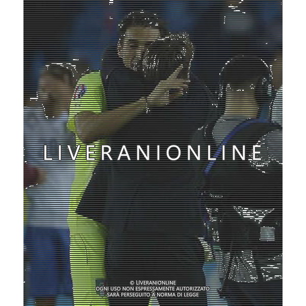 Qualificazioni ai Campionati Europei di Calcio UEFA Francia 2016 Gruppo H Oslo - 09.10.2014 Norvegia-Italia Nella Foto:conte esulta con buffon /Ph.Vitez-Ag. Aldo Liverani
