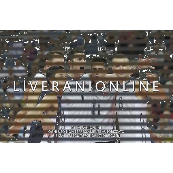 KRAKOW, 07.09.2014 FIVB Mistrzostwa Swiata w Siatkowce Mezczyzn FIVB Volleyball Men\'s World Championship WLOCHY - USA n/z. MATTHEW ANDERSON, MICACH CHRISTENSON, PAUL LOTMAN FOTO: TOMASZ MARKOWSKI NEWSPIX.PL --- Newspix.pl ag aldo liverani sas only italy *** Local Caption *** www.newspix.pl mail us: info@newspix.pl call us: 0048 022 23 22 222 --- Polish Picture Agency by Ringier Axel Springer Poland