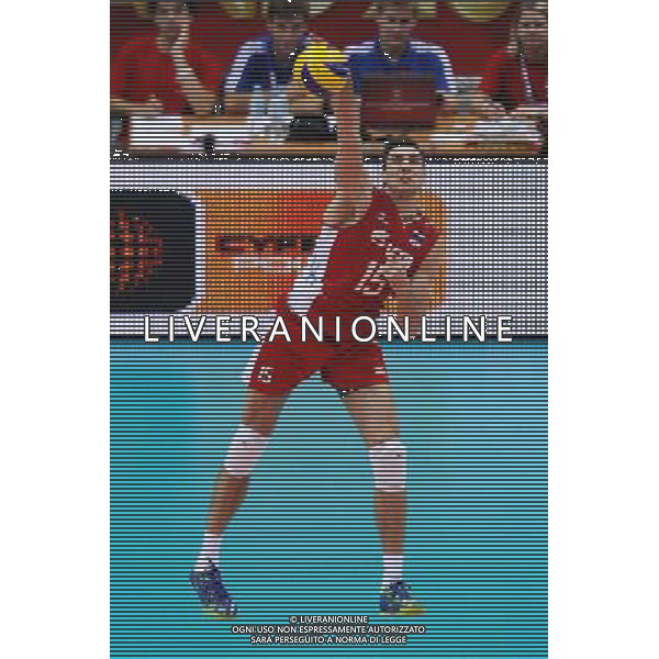 GDANSK 07.09.2014 ERGO ARENA SIATKOWKA MISTRZOSTWA SWIATA W PILCE SIATKOWEJ MEZCZYZN 2014 (FIVB MENS VOLLEYBALL WORLD CHAMPIONSHIP POLAND 2014) MECZ ROSJA - BULGARIA RUSSIA N/Z DMITRIY ILINYKH FOT PIOTR MATUSEWICZ / PRESSFOCUS / NEWSPIX.PL AG ALDO LIVERANI SAS ONLY ITALY