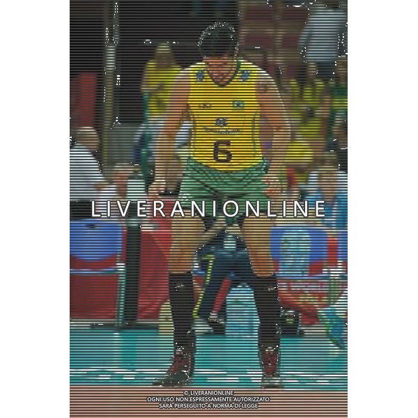 07.09.2014 - Katowice , Spodek , siatkowka , Mistrzostwa Swiata 2014 , grupa B Brazylia (zolte) - Kuba (niebieskie) , FIVB Men\'s World Championship , pool B Brazil (yellow) - Cuba (blue) N/Z Leandro Vissotto Neves Fot. Karol Bartnik / MPAimages.com / NEWSPIX.PL --- Newspix.pl