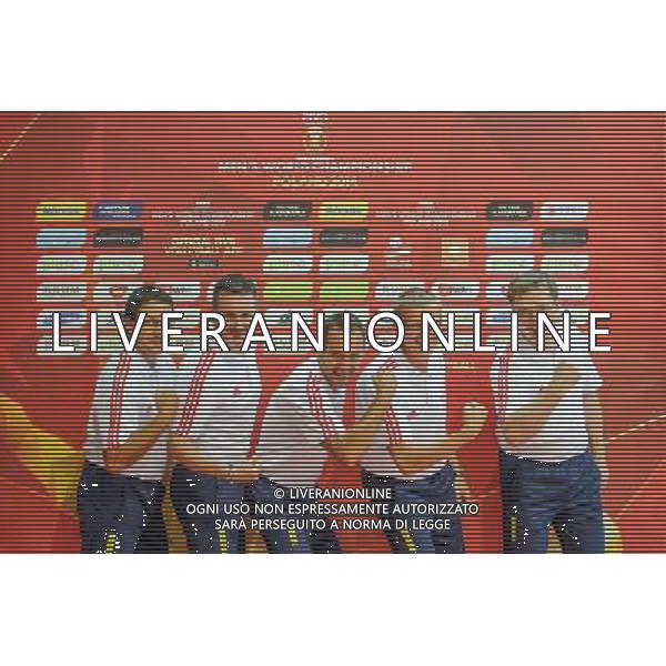 07.09.2014 - Katowice , Spodek , siatkowka , Mistrzostwa Swiata 2014 , grupa B Brazylia (zolte) - Kuba (niebieskie) , FIVB Men\'s World Championship , pool B Brazil (yellow) - Cuba (blue) N/Z Sedziowie , Obsada pomocnicza Fot. Karol Bartnik / MPAimages.com / NEWSPIX.PL --- Newspix.pl