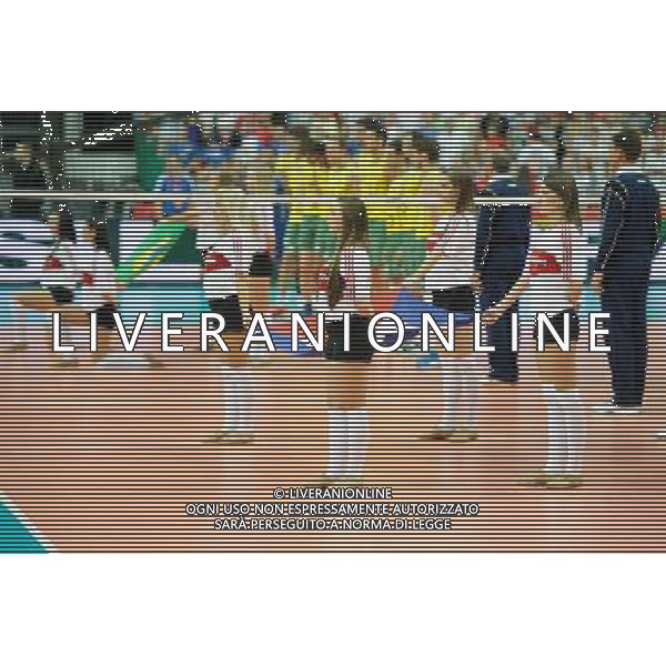 07.09.2014 - Katowice , Spodek , siatkowka , Mistrzostwa Swiata 2014 , grupa B Brazylia (zolte) - Kuba (niebieskie) , FIVB Men\'s World Championship , pool B Brazil (yellow) - Cuba (blue) N/Z Cheerleaders Ergo Slask Fot. Karol Bartnik / MPAimages.com / NEWSPIX.PL --- Newspix.pl